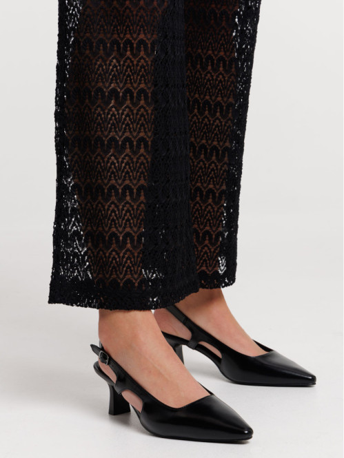 Pantalon noir dentelle femme