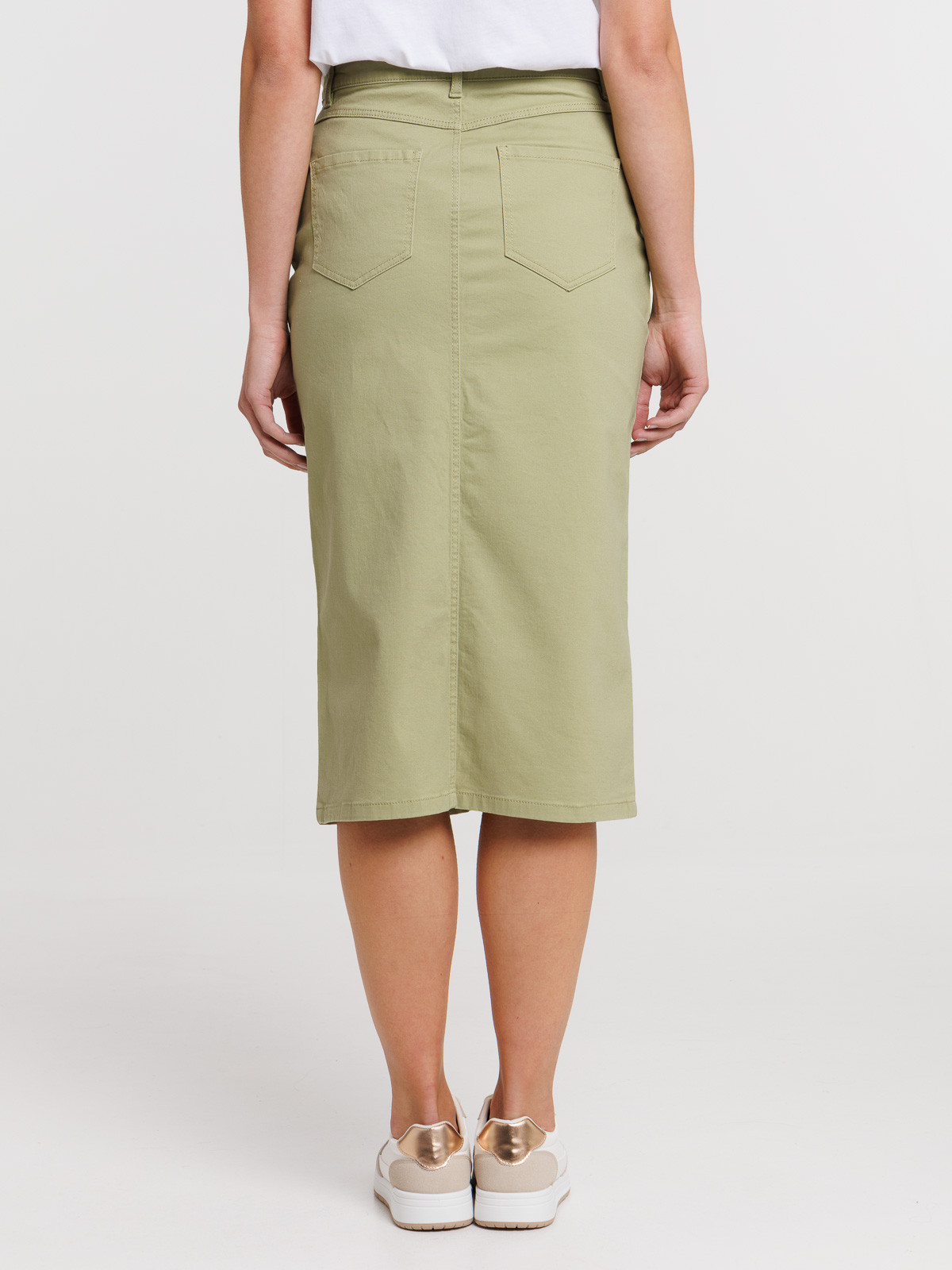 Jupe midi olive verte femme