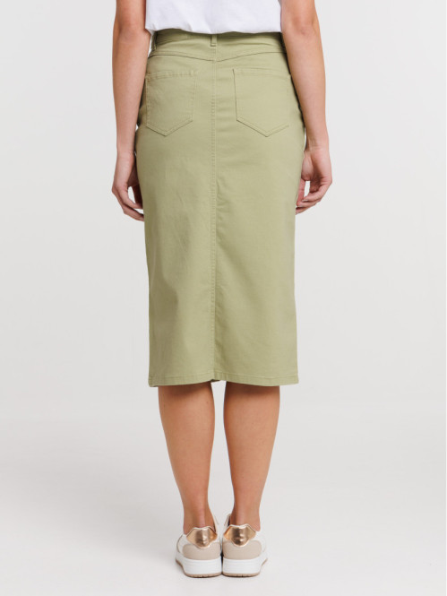 Jupe midi olive verte femme