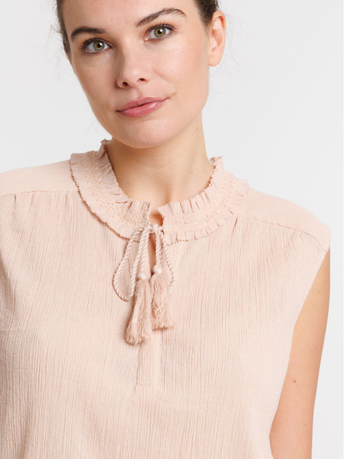 Blouse col smocké femme