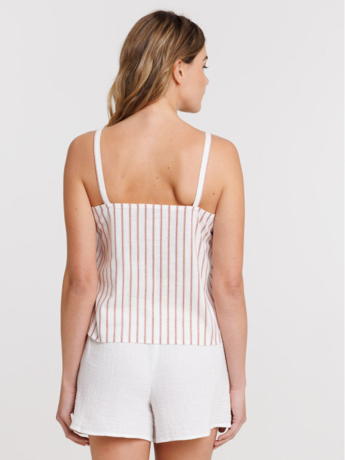 Top bretelles rayé femme