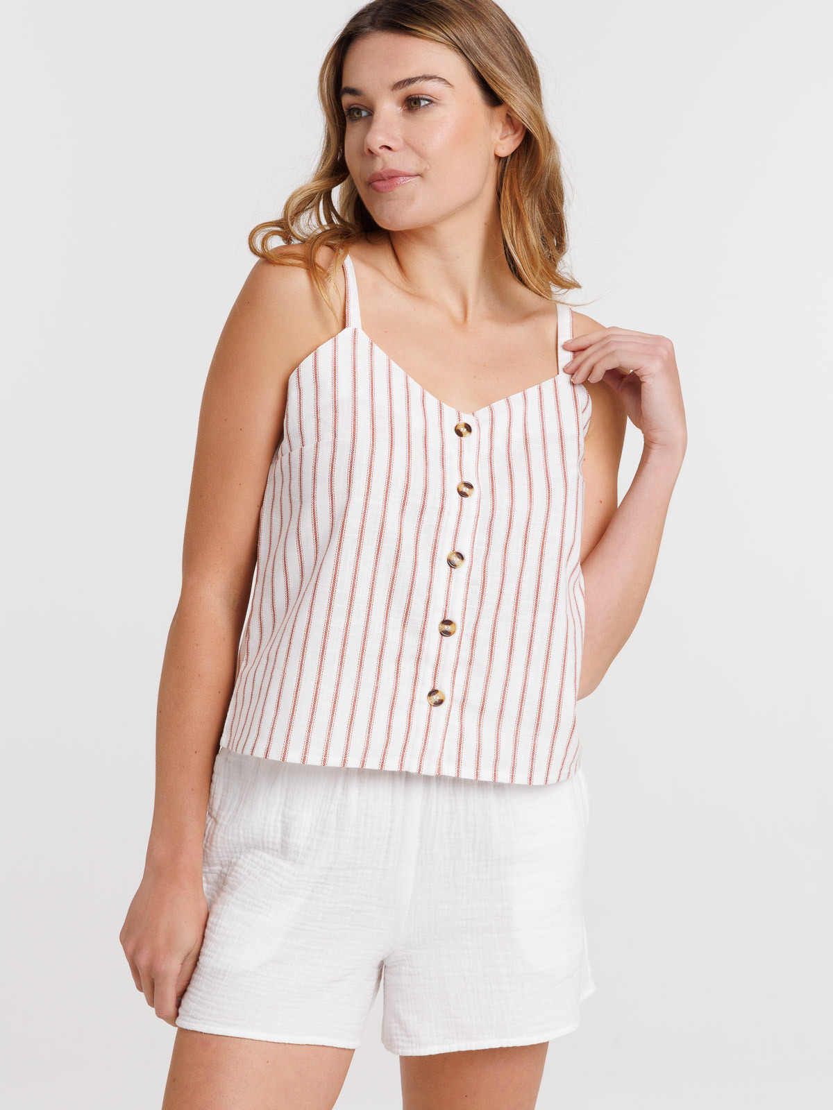 Top bretelles rayé femme