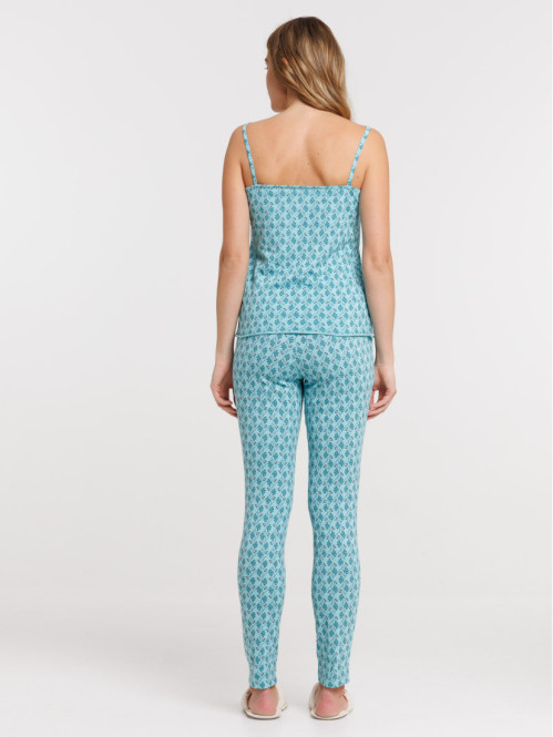 Pyjama turquoise femme