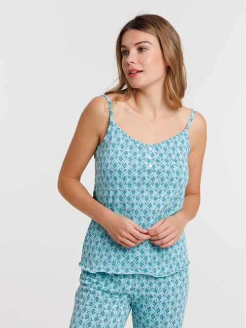 Pyjama turquoise femme