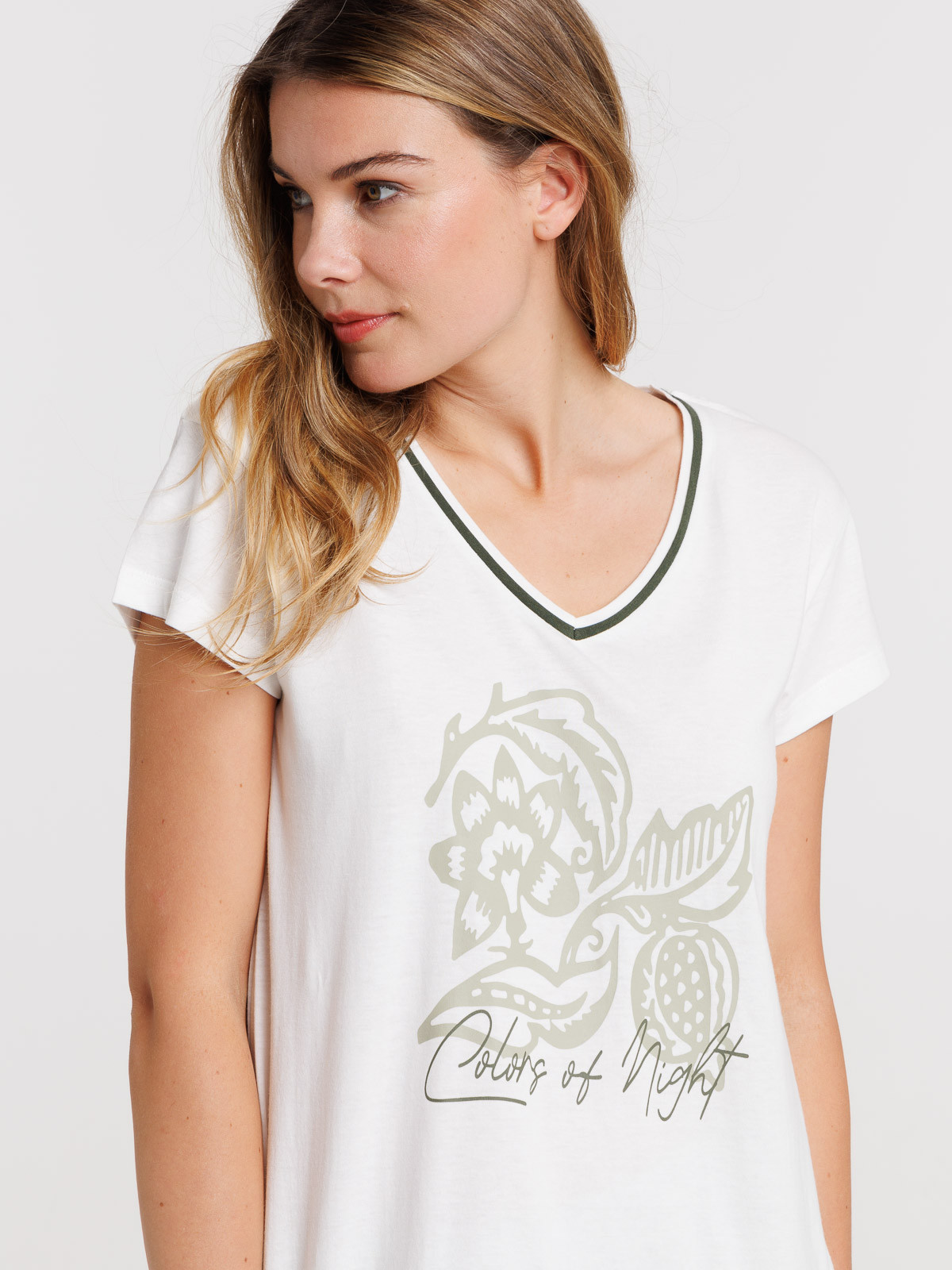 Pyjashort fleuri femme coloris tilleul