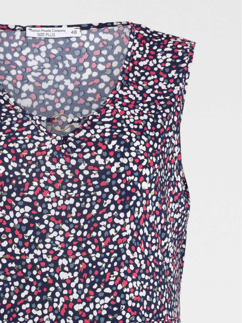 Robe imprimé grande taille femme marine