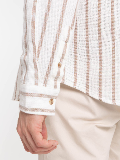 Chemise rayée écru homme