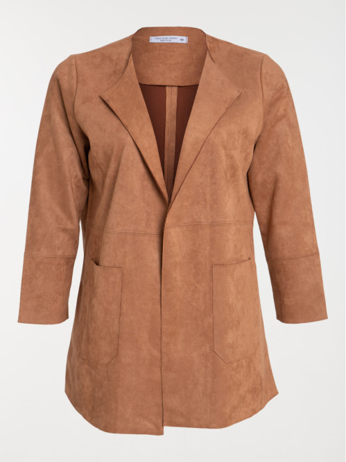 Veste suédine camel femme