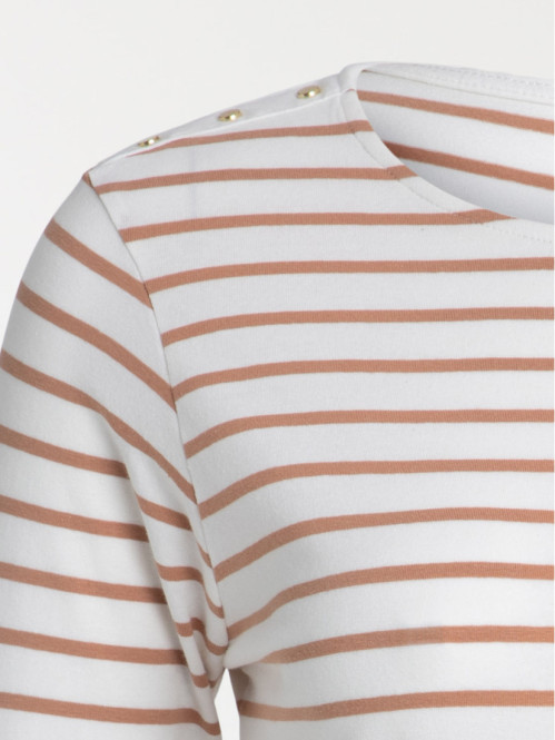 T-shirt rayé écru grande taille femme