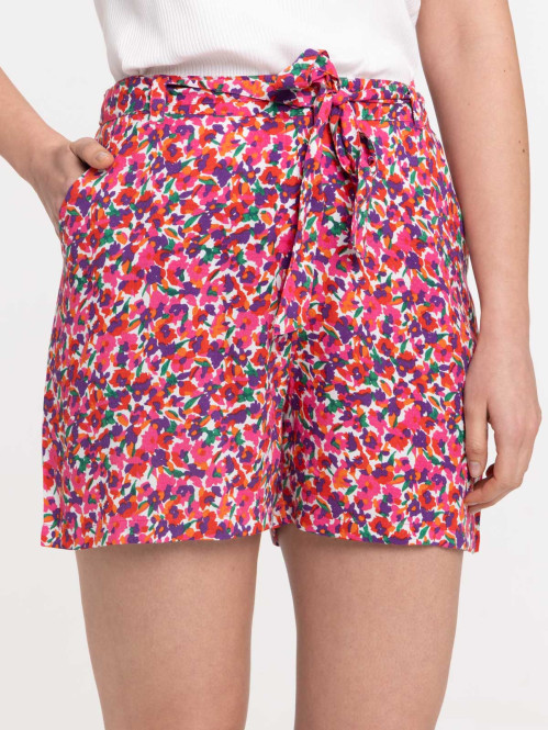 Short fleuri taille haute femme Short fleuri taille haute femme