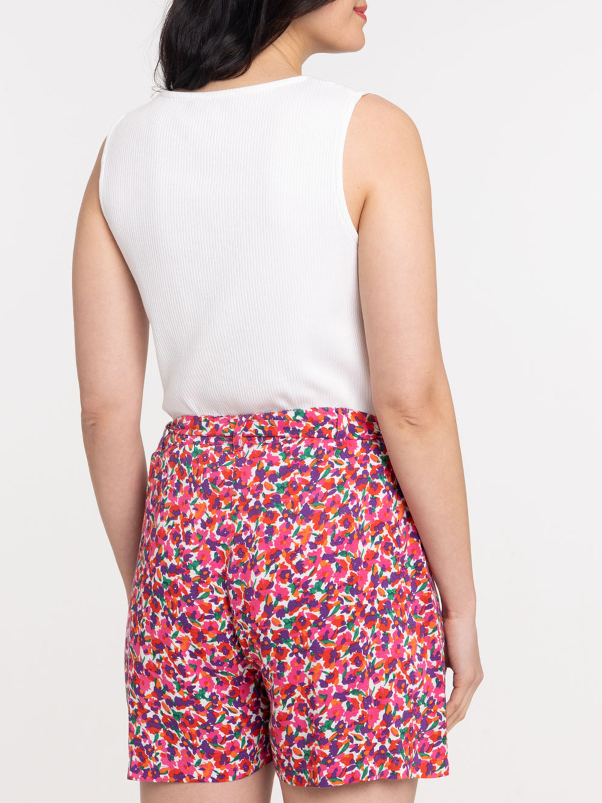 Débardeur matière côtelée écru femme