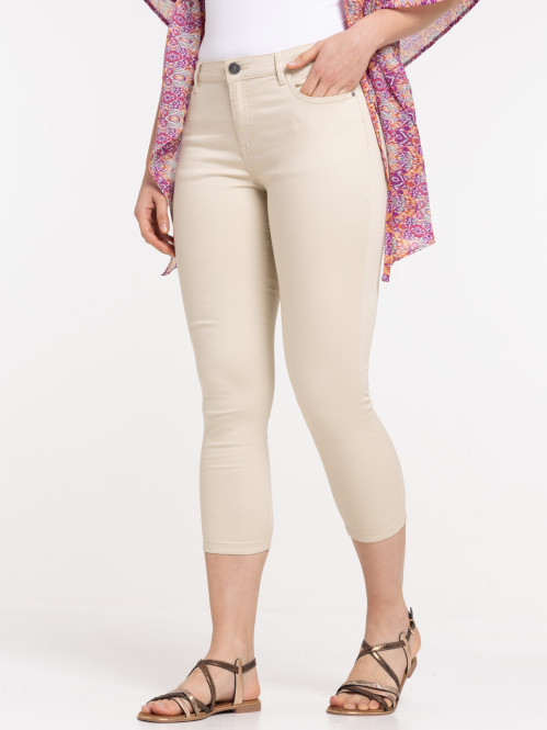 Pantacourt coloris mastic femme Pantacourt coloris mastic femme