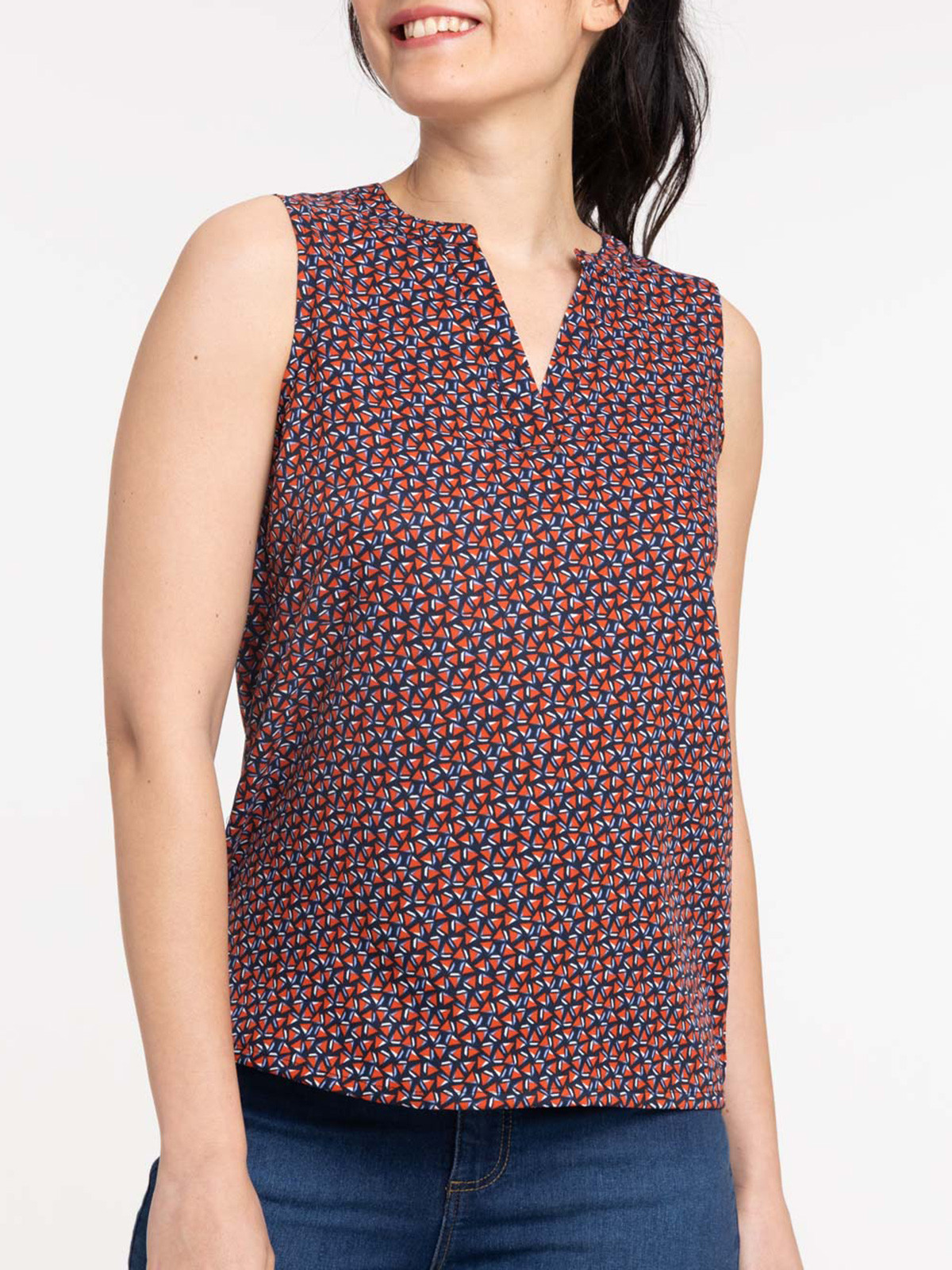 Blouse graphique sans manches femme