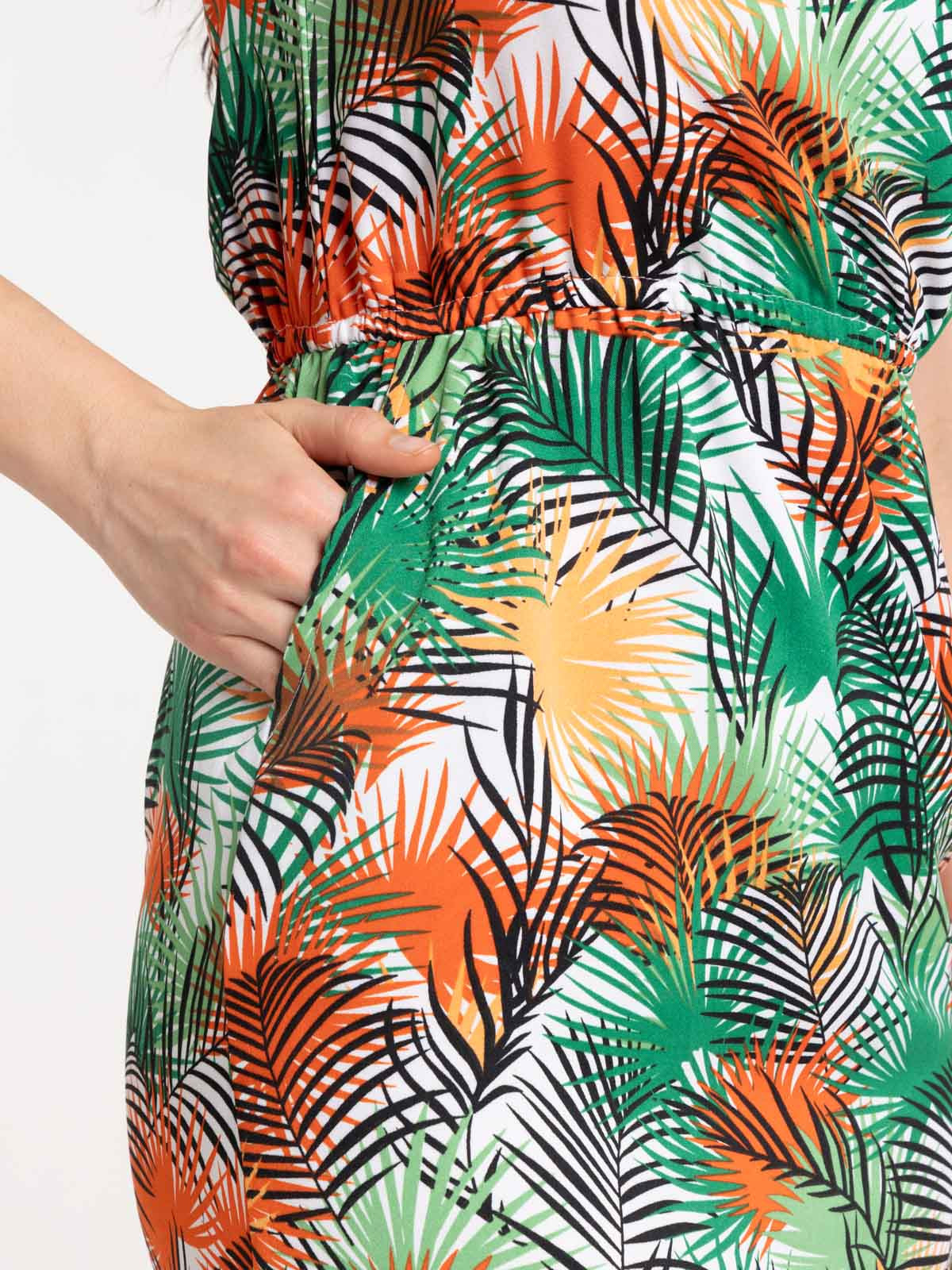 Robe imprimée feuillage femme