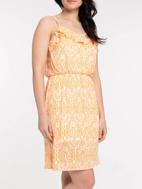 Robe plissée imprimée femme