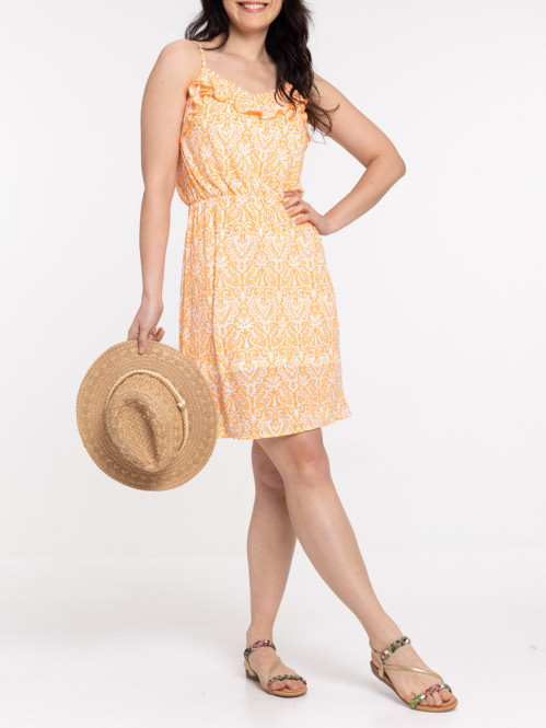 Robe plissée imprimée femme