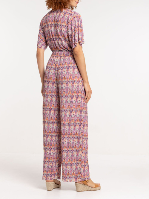 Combinaison plissée imprimée femme Combinaison plissée imprimée femme