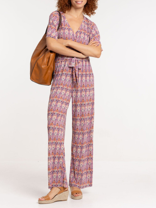 Combinaison plissée imprimée femme Combinaison plissée imprimée femme