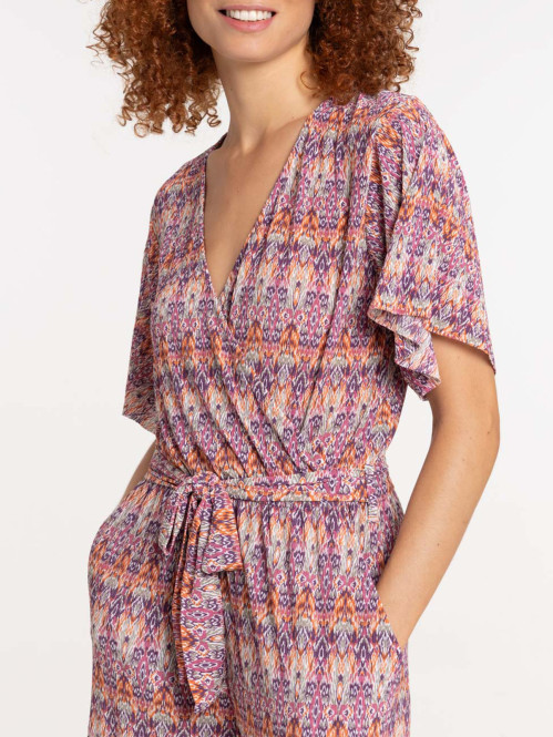 Combinaison plissée imprimée femme Combinaison plissée imprimée femme