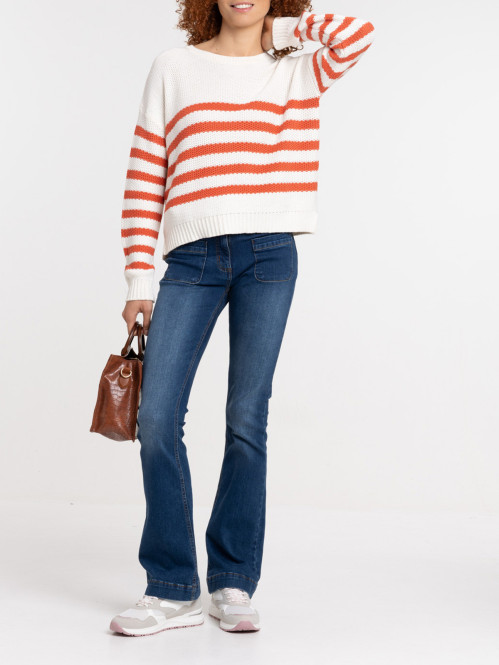 Pull manches longues rayé femme Pull manches longues rayé femme