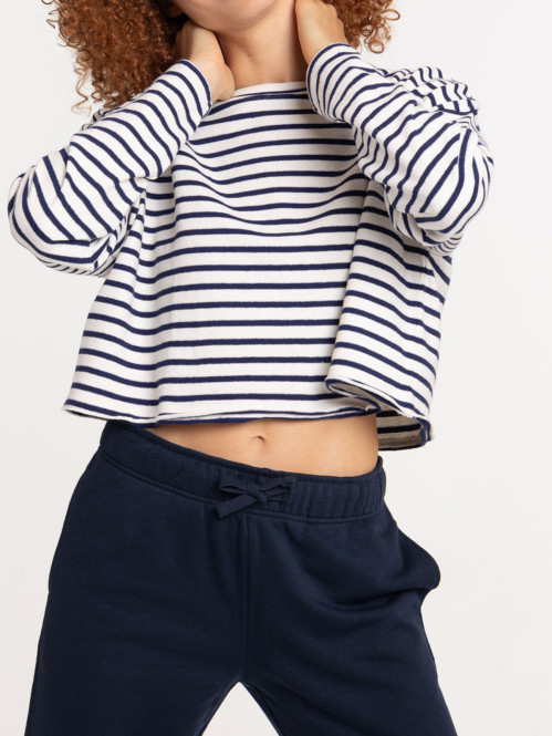 T-shirt marinière court femme