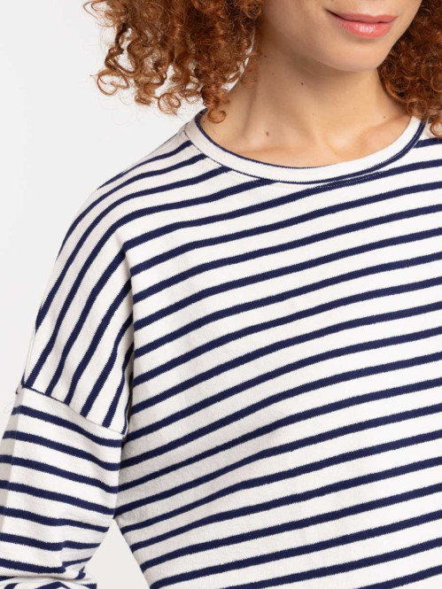 T-shirt marinière court femme