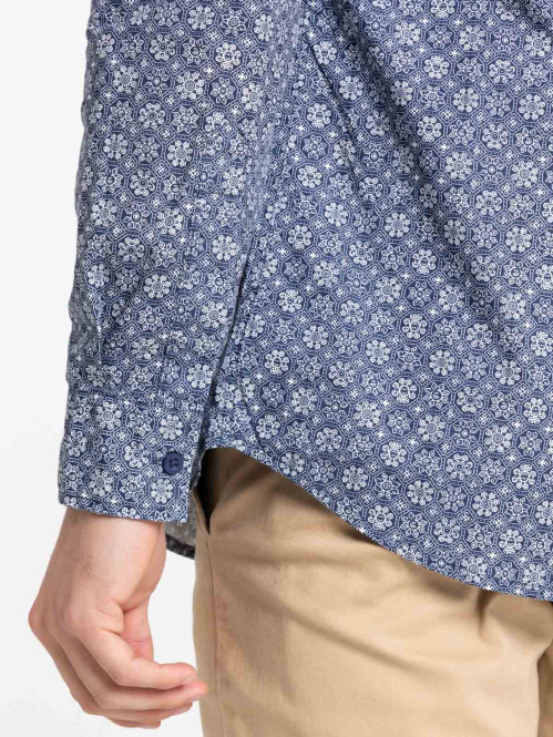 Chemise homme imprimée marine navy