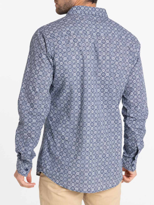 Chemise homme imprimée marine navy