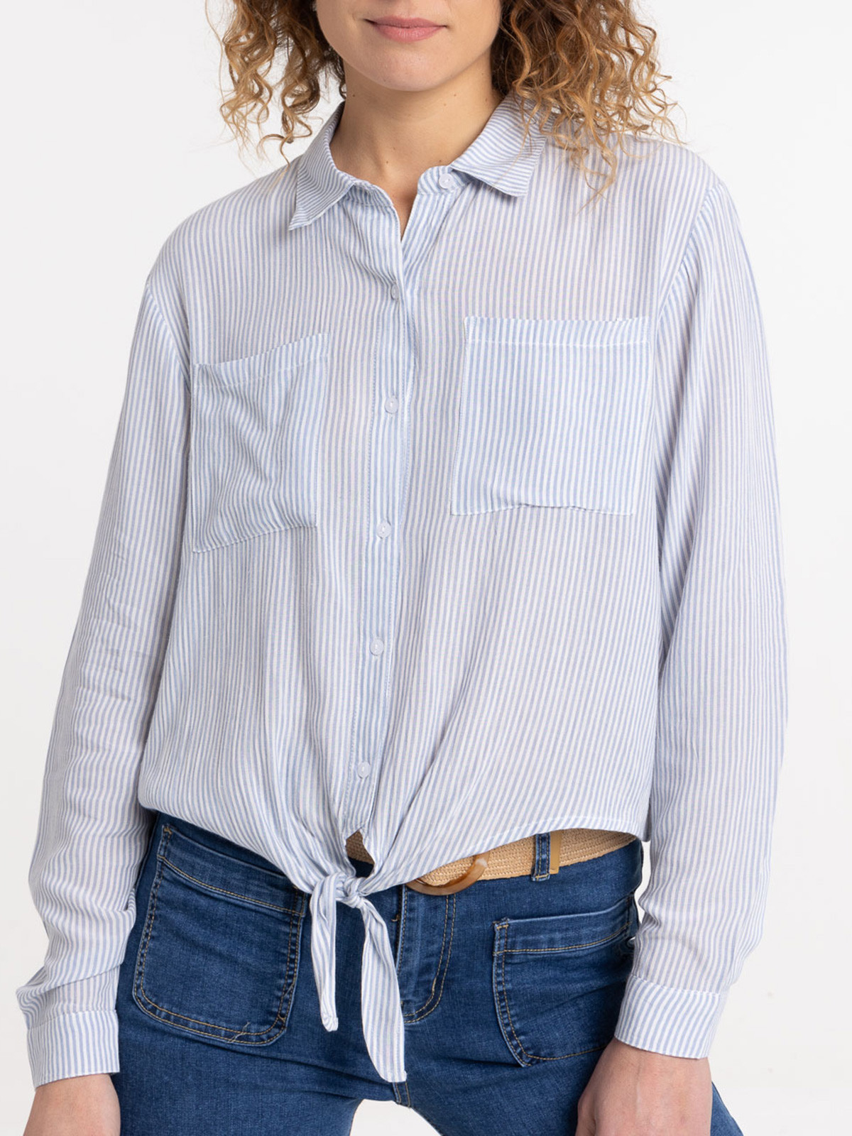Chemise rayée à nouer femme