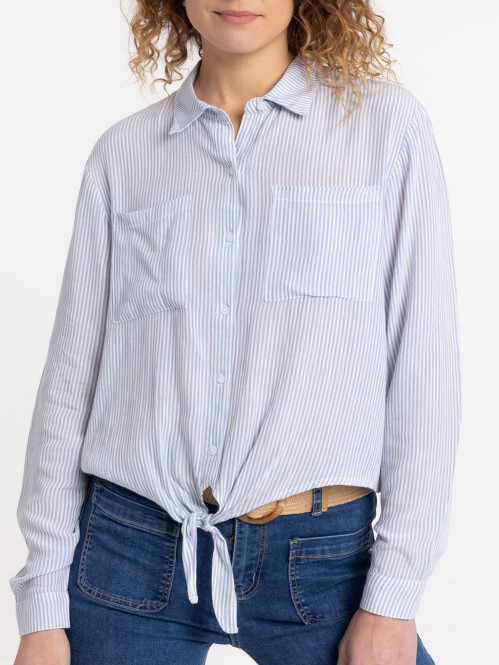 Chemise rayée à nouer femme
