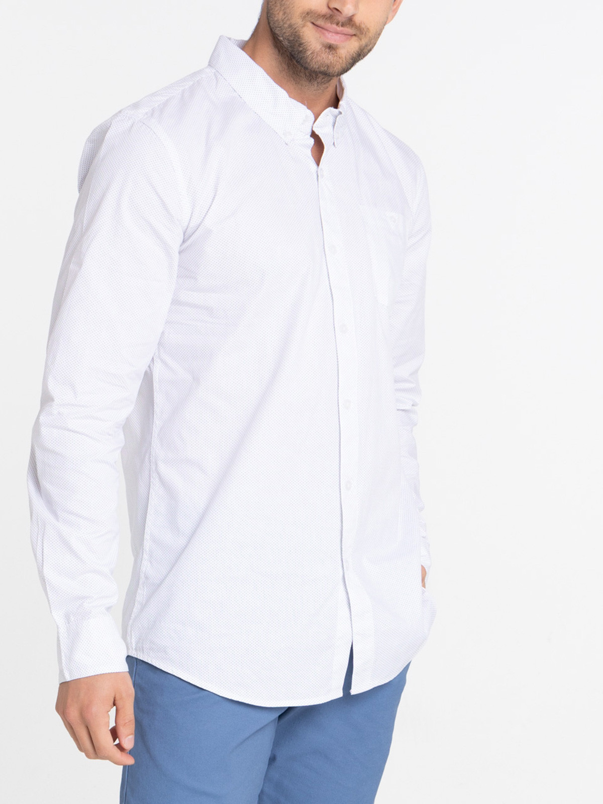 Chemise homme motif pois blanc Chemise homme motif pois blanc