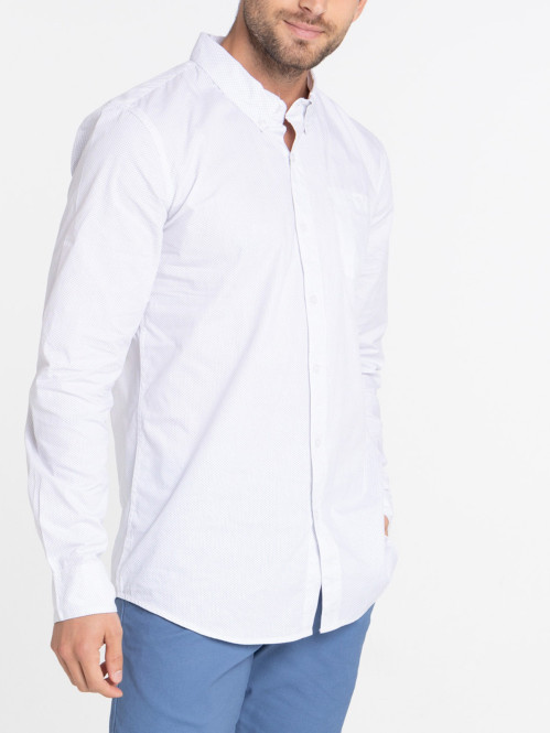 Chemise homme motif pois blanc Chemise homme motif pois blanc
