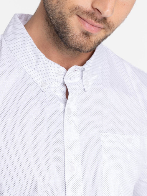 Chemise homme motif pois blanc Chemise homme motif pois blanc