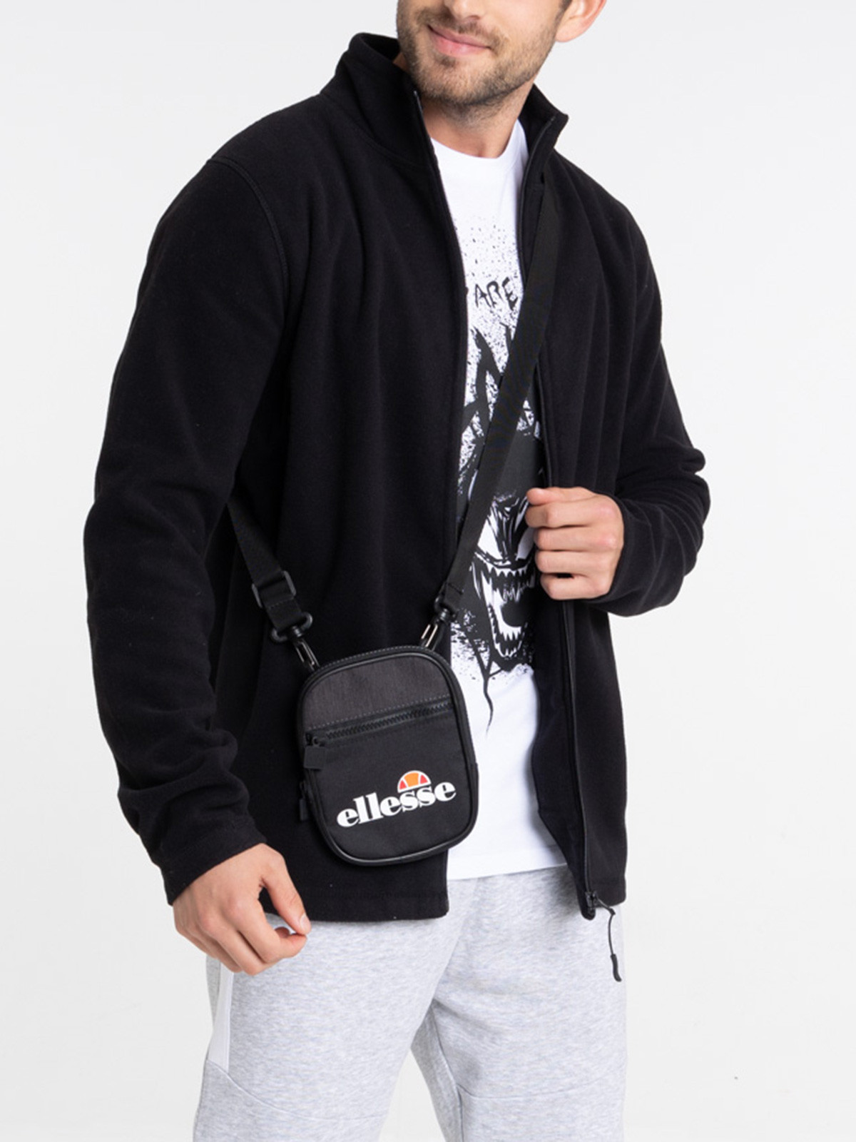 Sweat polaire zippé noir homme