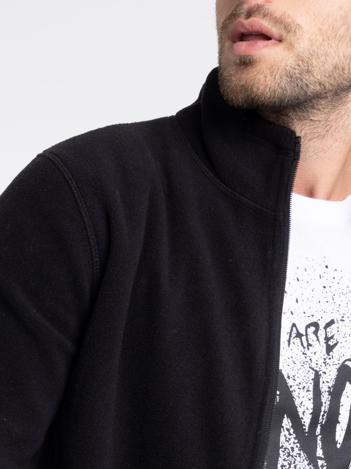 Sweat polaire zippé noir homme
