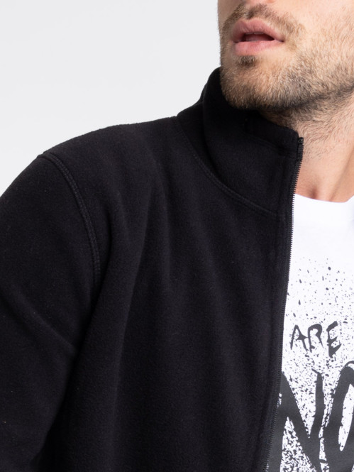 Sweat polaire zippé noir homme