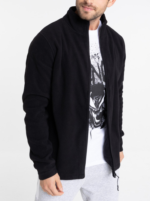 Sweat polaire zippé noir homme
