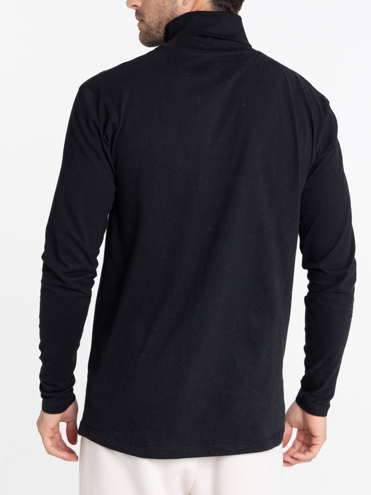 Sous-pull noir 100% coton homme 