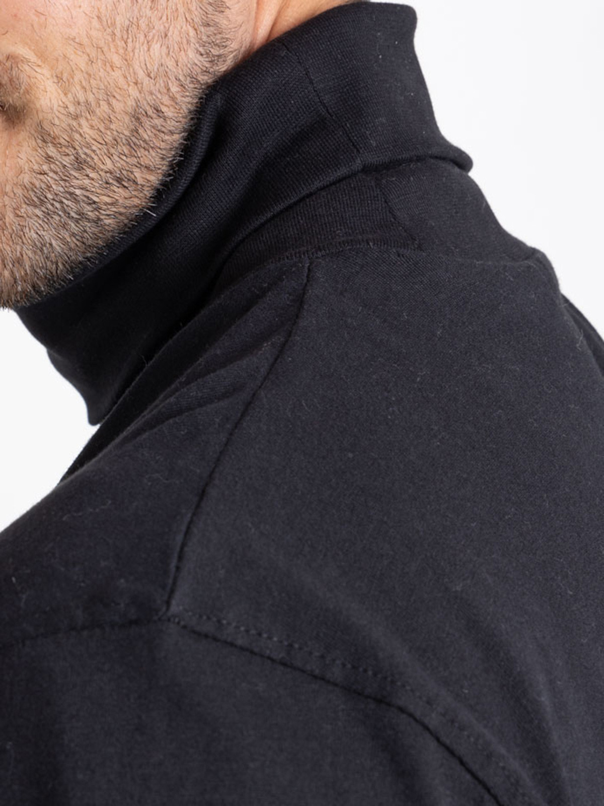 Sous-pull noir 100% coton homme 