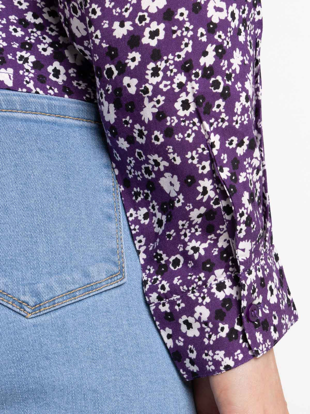 Chemise imprimée fleurie courte femme