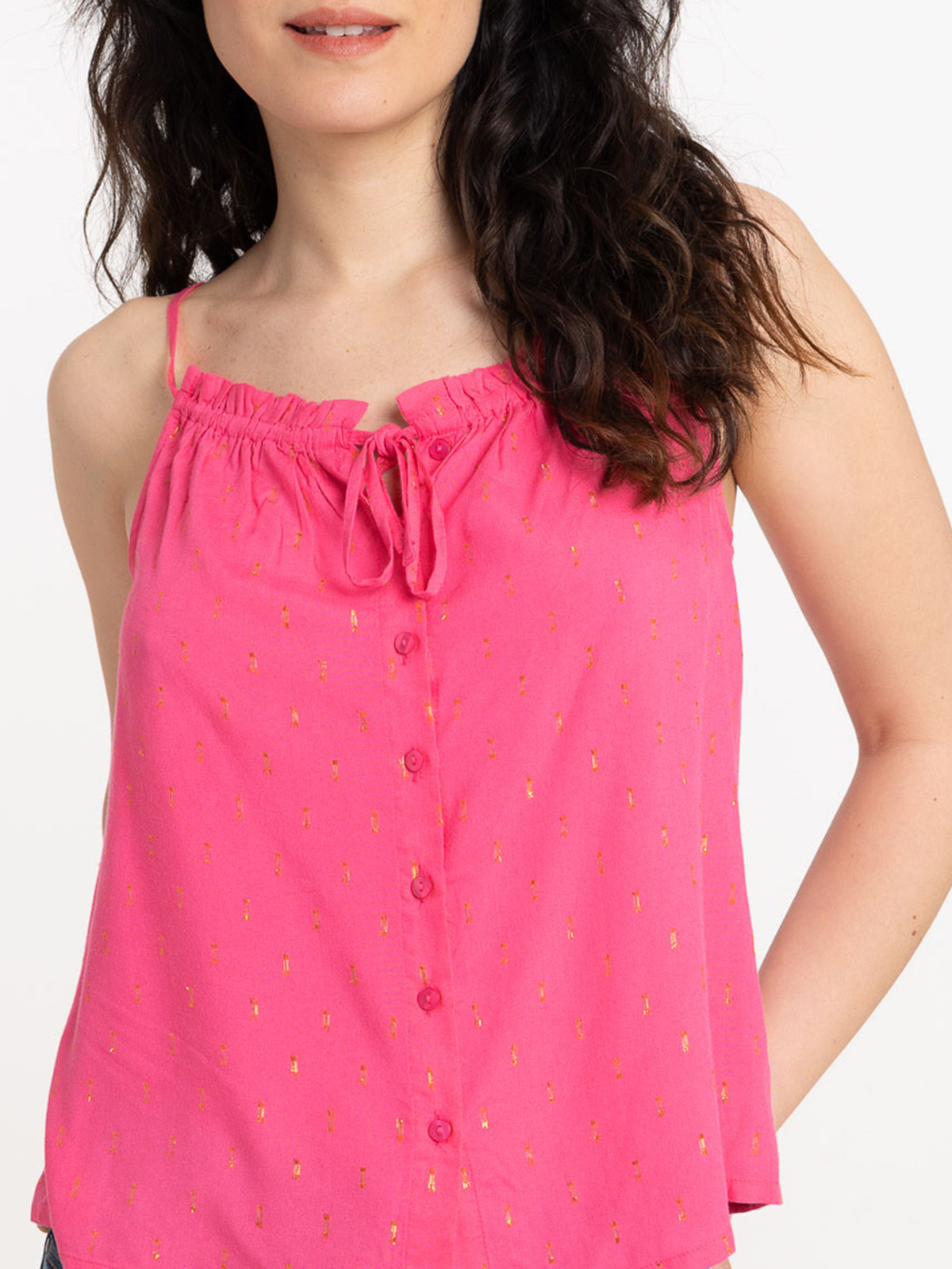 Top bretelles flamant rose femme