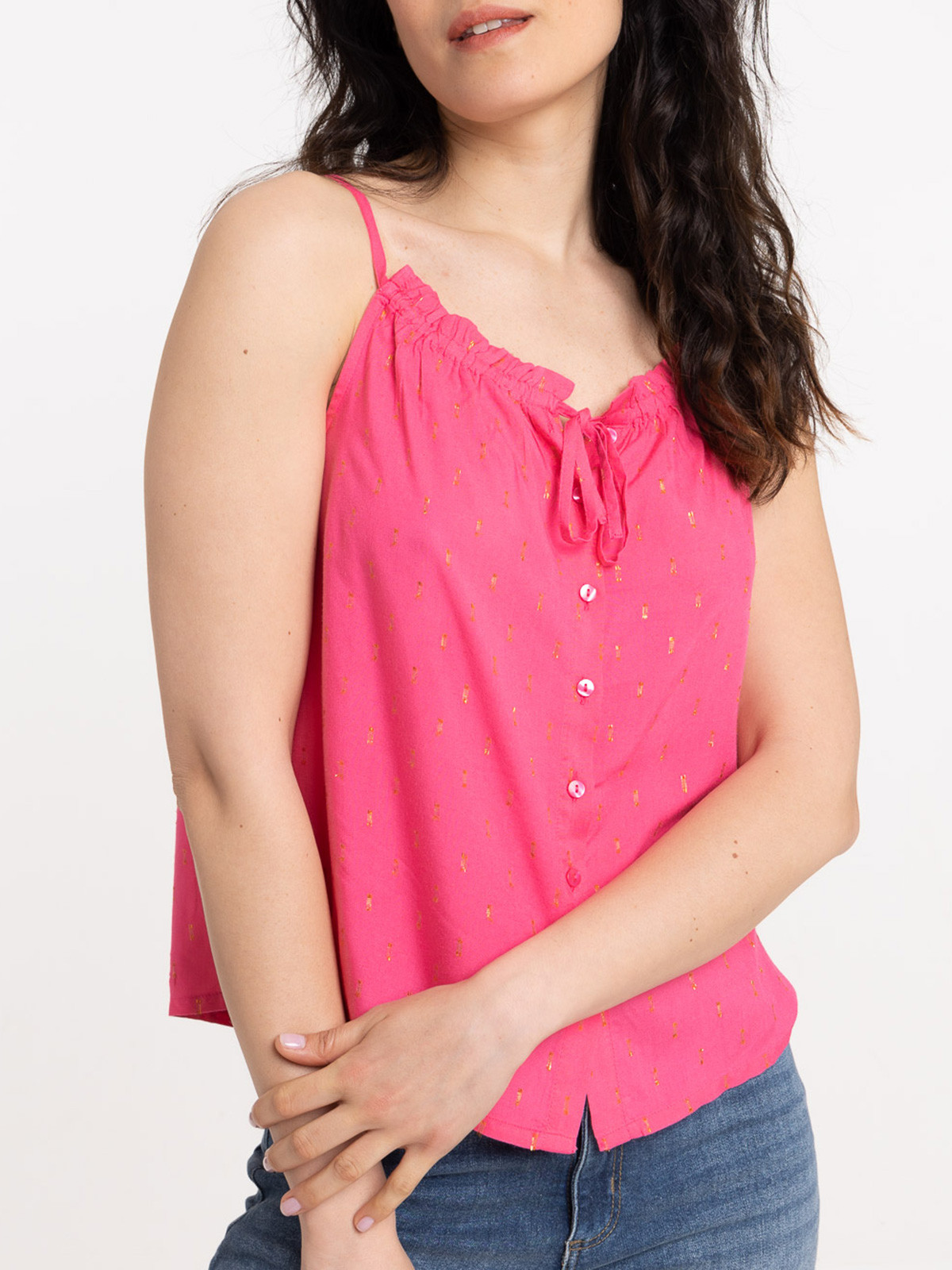 Top bretelles flamant rose femme