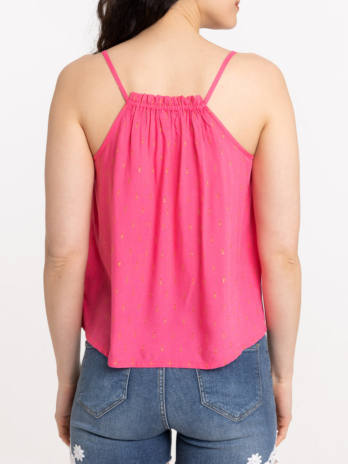 Top bretelles flamant rose femme