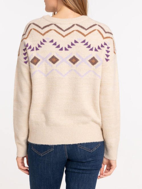 Pull motif ethnique femme