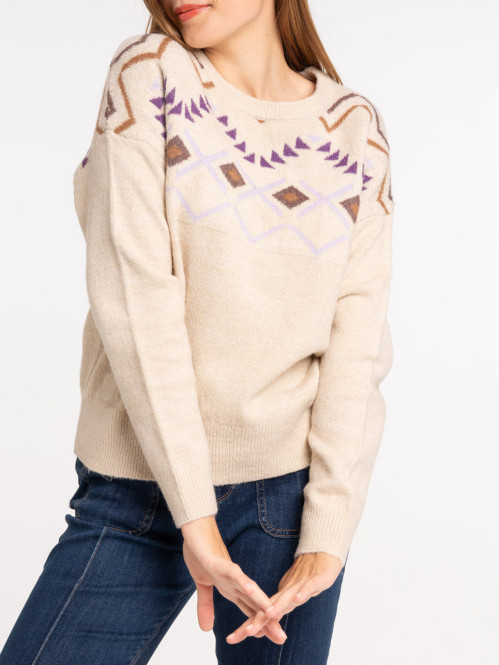 Pull motif ethnique femme