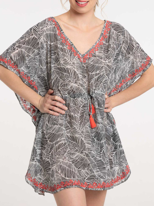 Robe plage noire femme