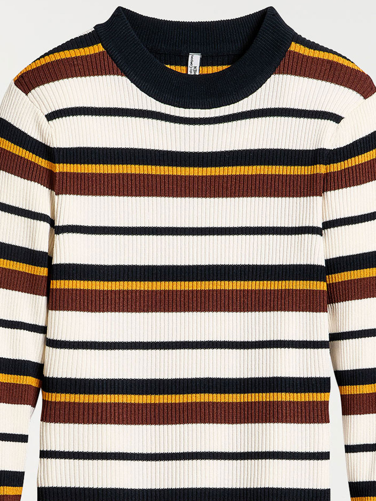 Pull rayé coloris écru femme