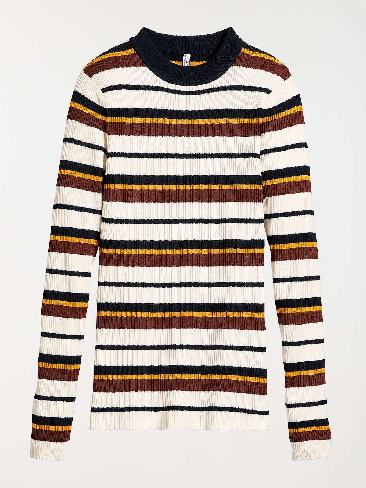 Pull rayé coloris écru femme