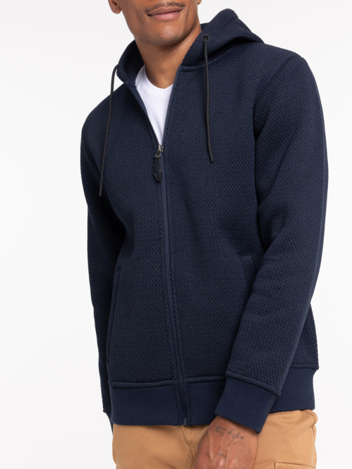 Sweat à capuche marine navy homme