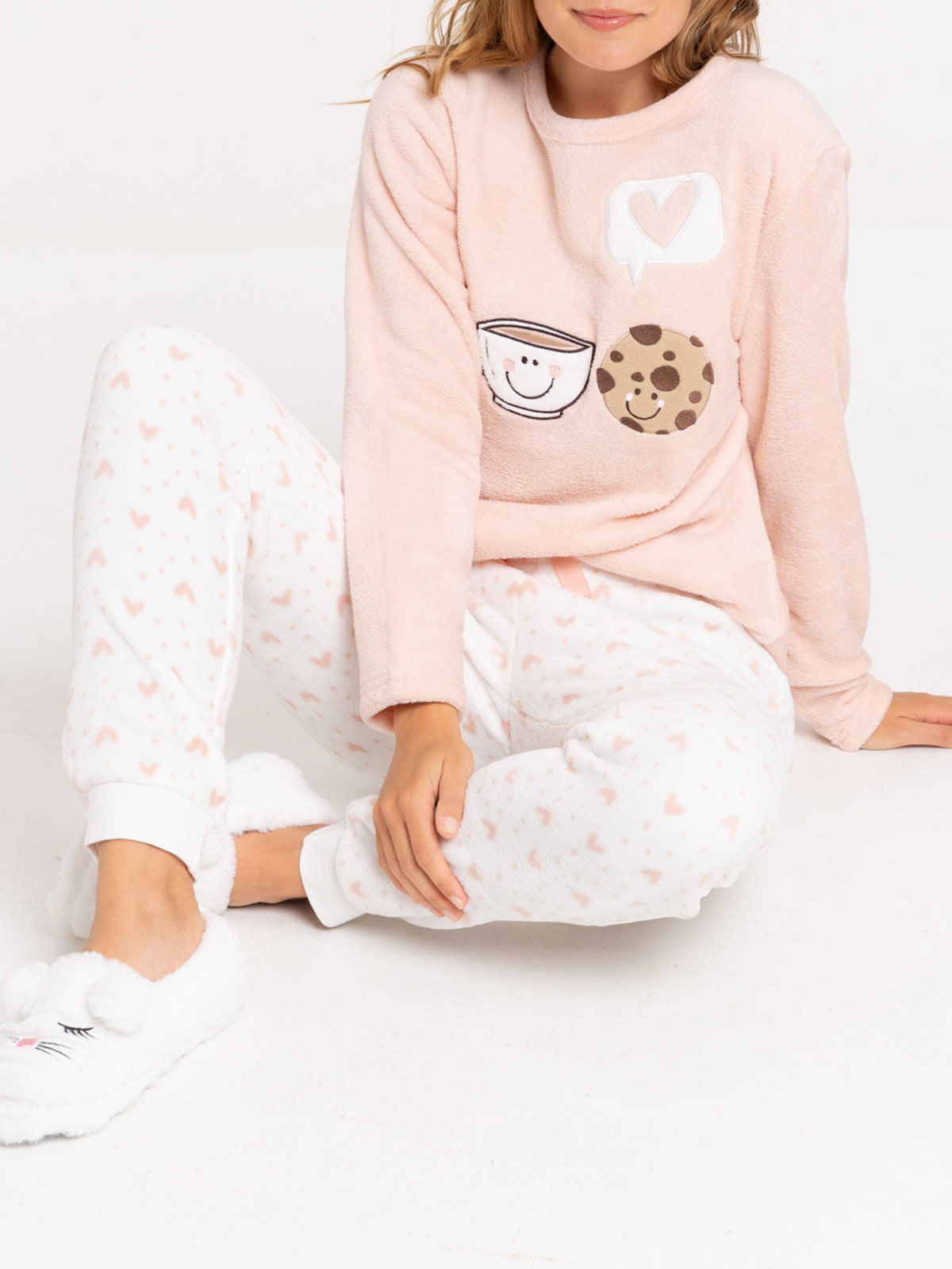 Pyjama polaire café et cookie femme